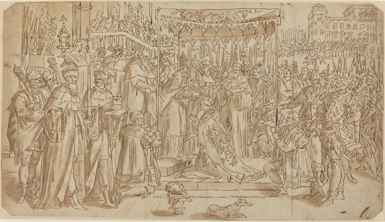 İmparatorun taç giyme töreni by after Maarten de Vos
