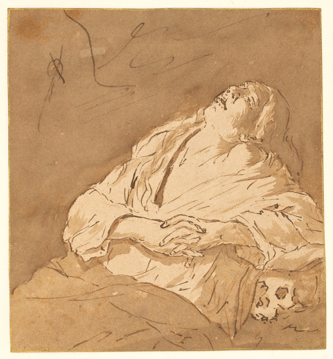 St Mary Magdalen ecstasy içinde by after Michelangelo Merisi da Caravaggio