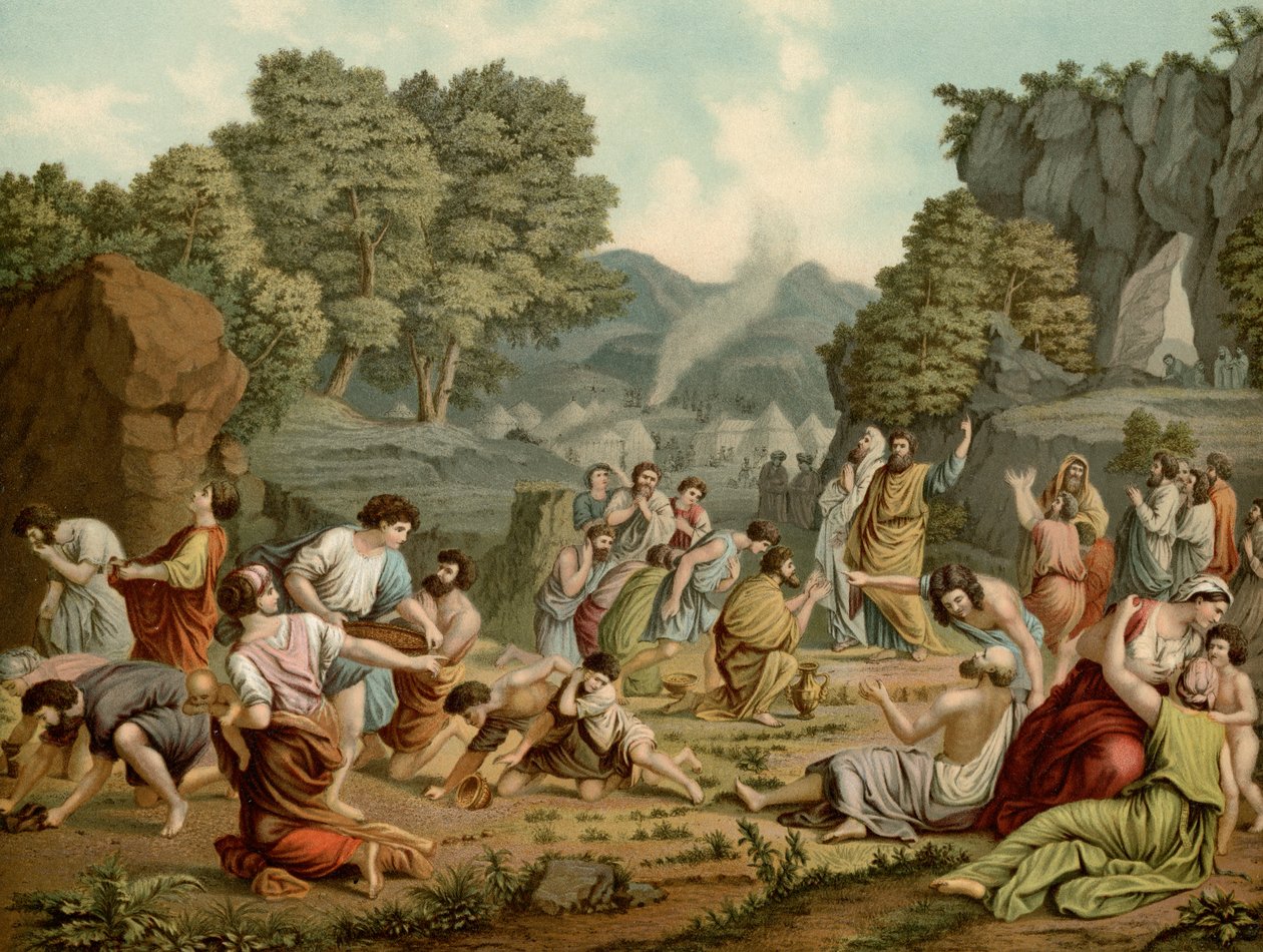 Çölde Manna Toplama by after Nicolas Poussin