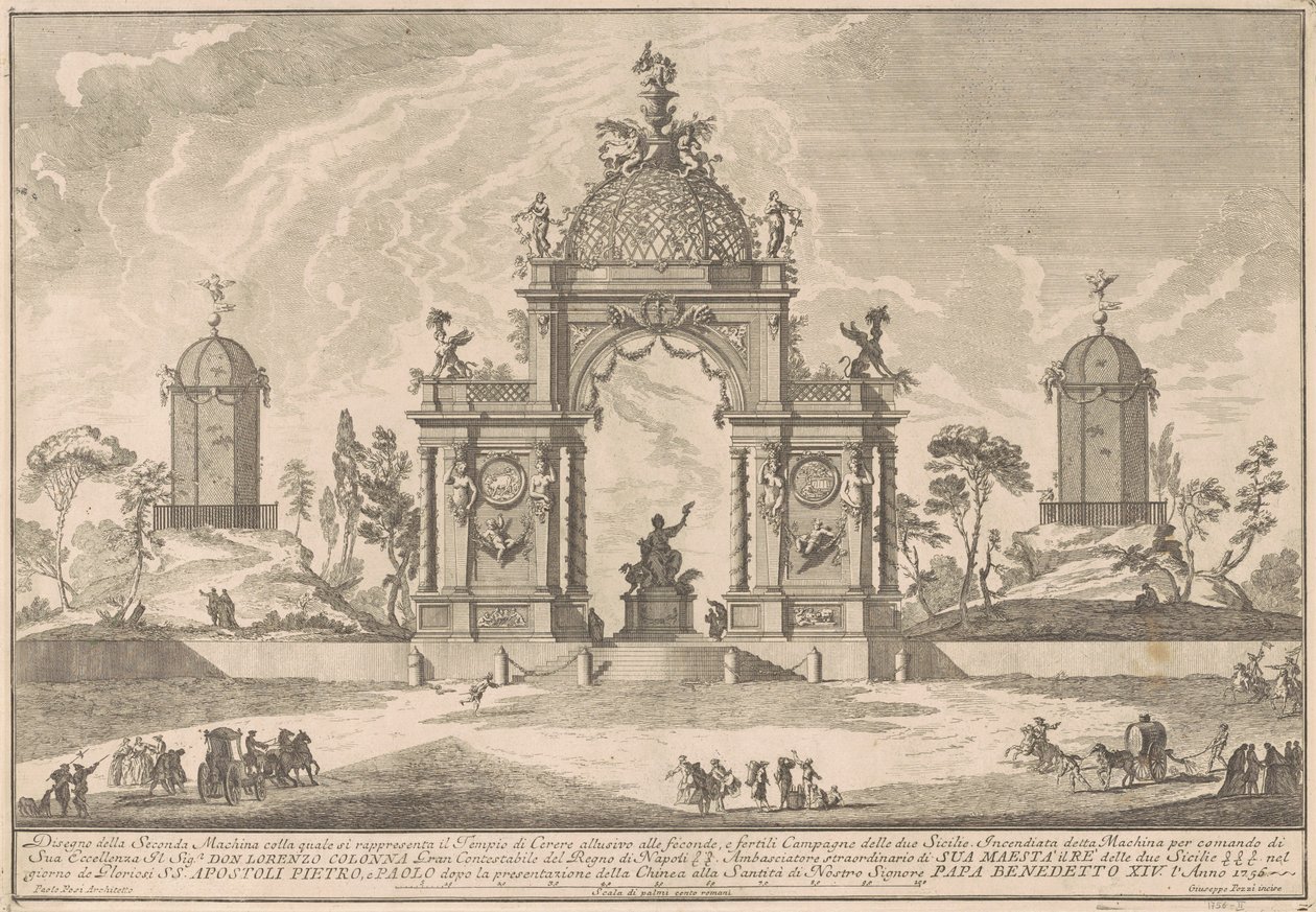 1756 Çini için Seconda Macchina: Ceres Tapınağı by after Paolo Posi Giuseppe Pozzi
