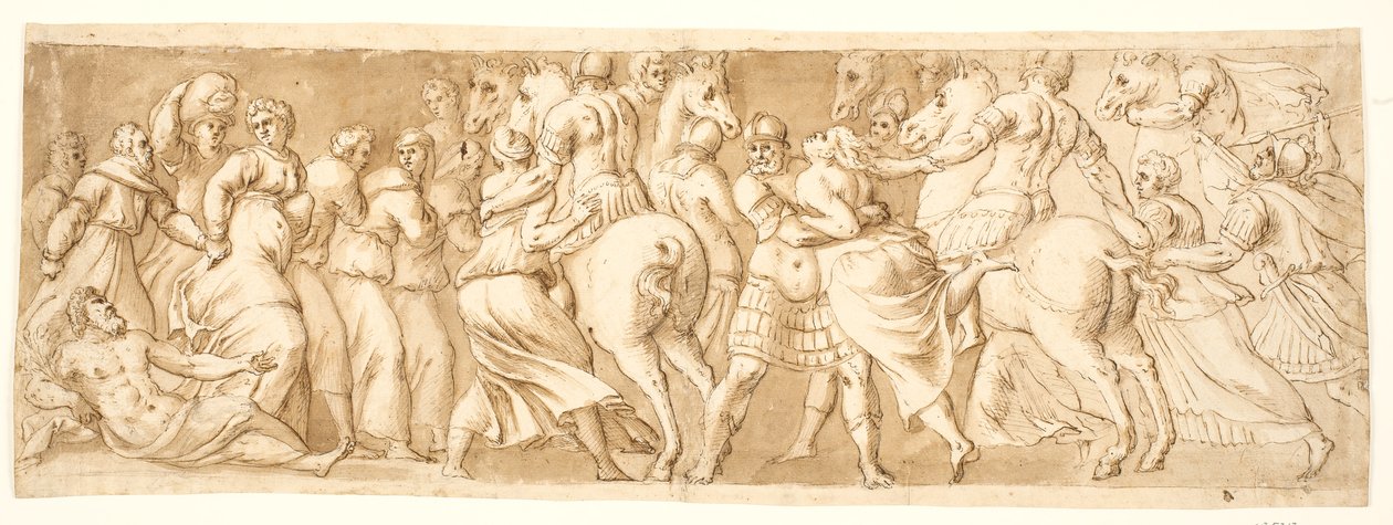 Sabine kadınlarına tecavüz, yarım kaldı by after Polidoro da Caravaggio