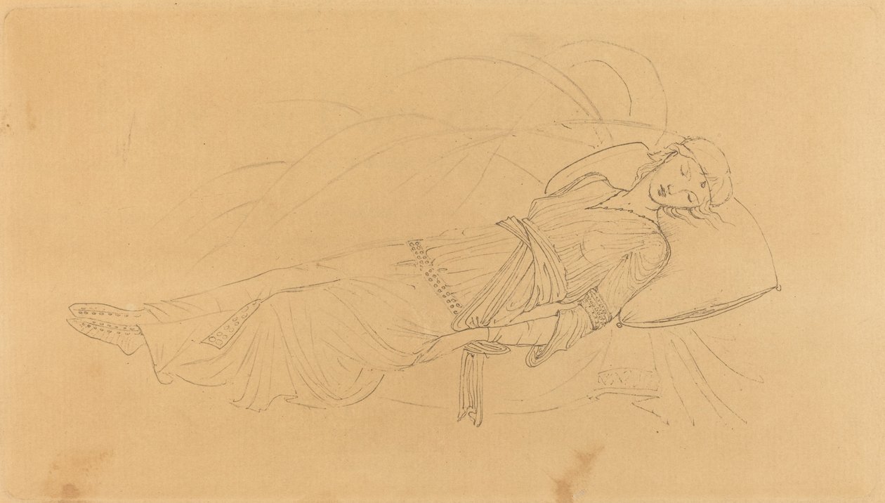 Uyuyan güzel by after Sir Edward Coley Burne Jones