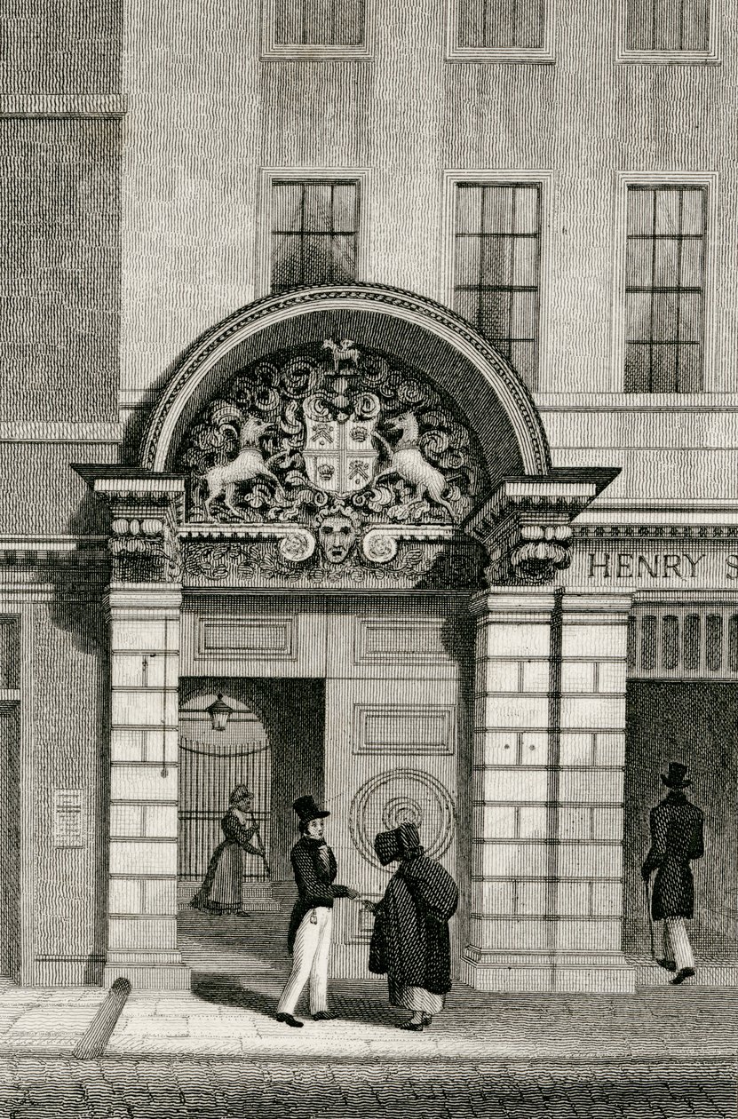 Berber Cerrahlar Salonu, Monkwell Caddesi, 1830 by Thomas Hosmer after Shepherd