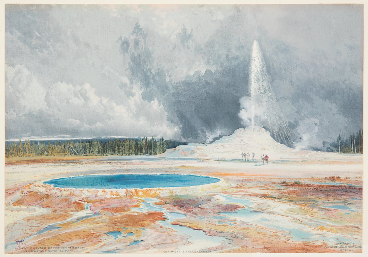 Kale Şofben, Yukarı Şofben Havzası, Yellowstone Milli Parkı by after Thomas Moran