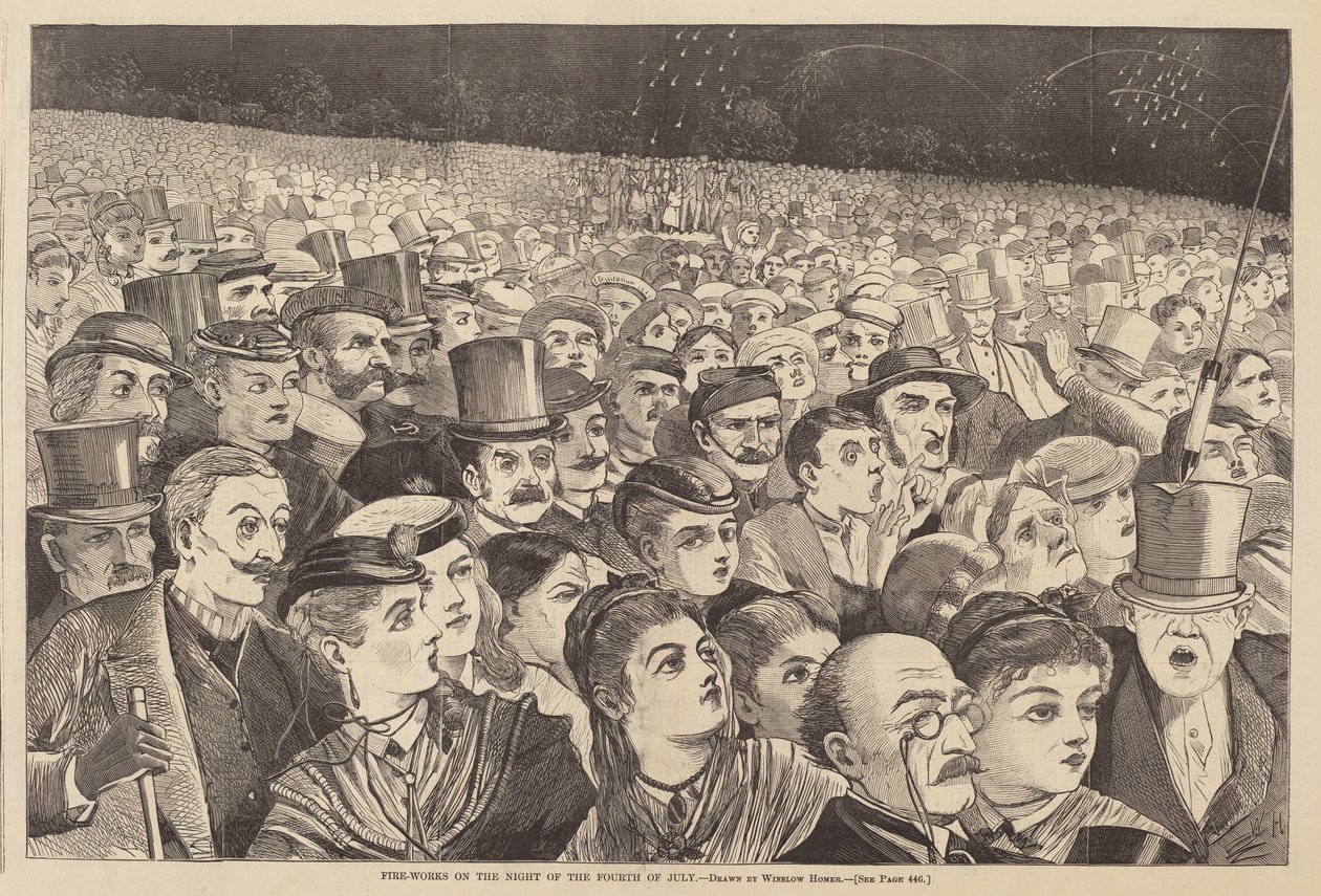 Dört Temmuz Gecesi Yangın İşleri by after Winslow Homer