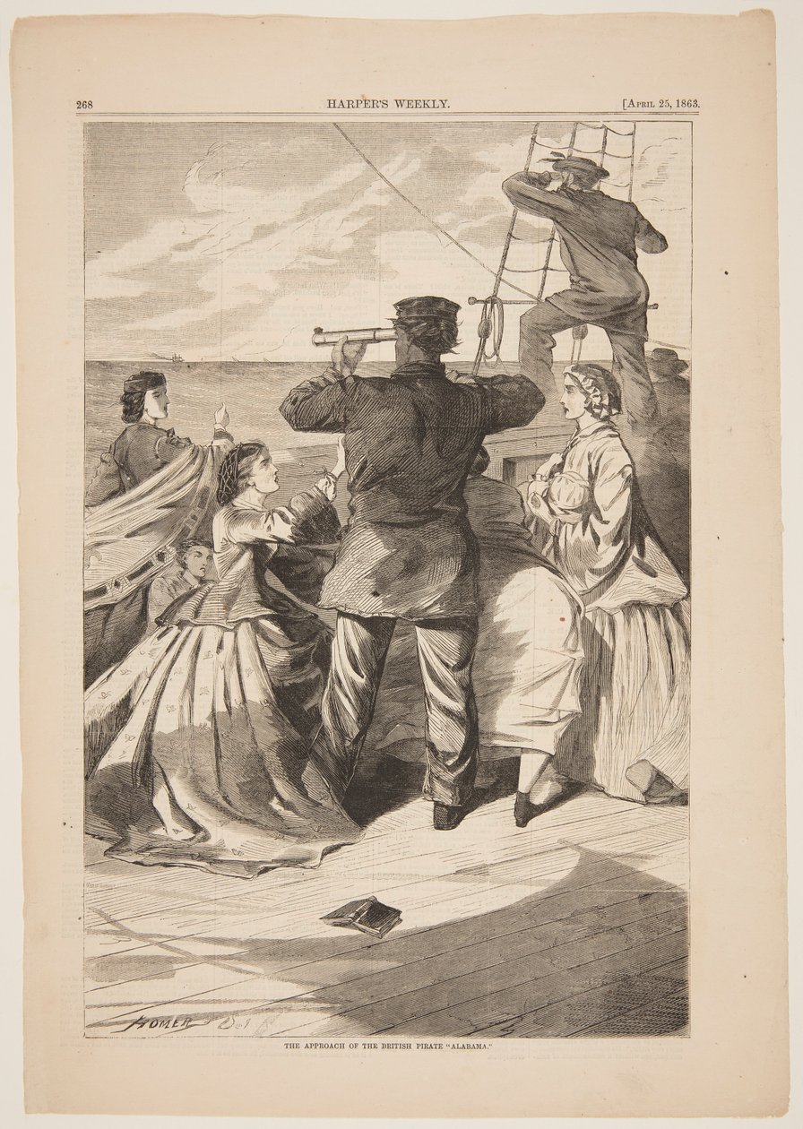 İngiliz Korsan "Alabama" Yaklaşımı by after Winslow Homer