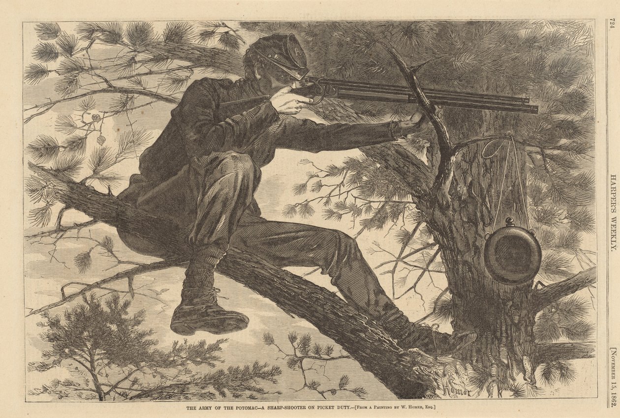 Potomac Ordusu - Gözetleme Görevinde Keskin Nişancı by after Winslow Homer