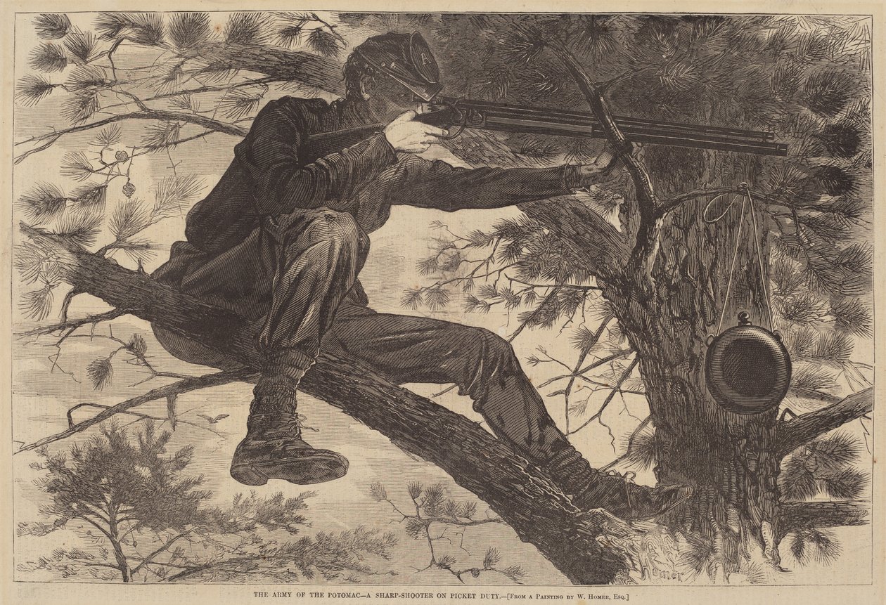 Potomac Ordusu - Gözetleme Görevinde Keskin Nişancı by after Winslow Homer