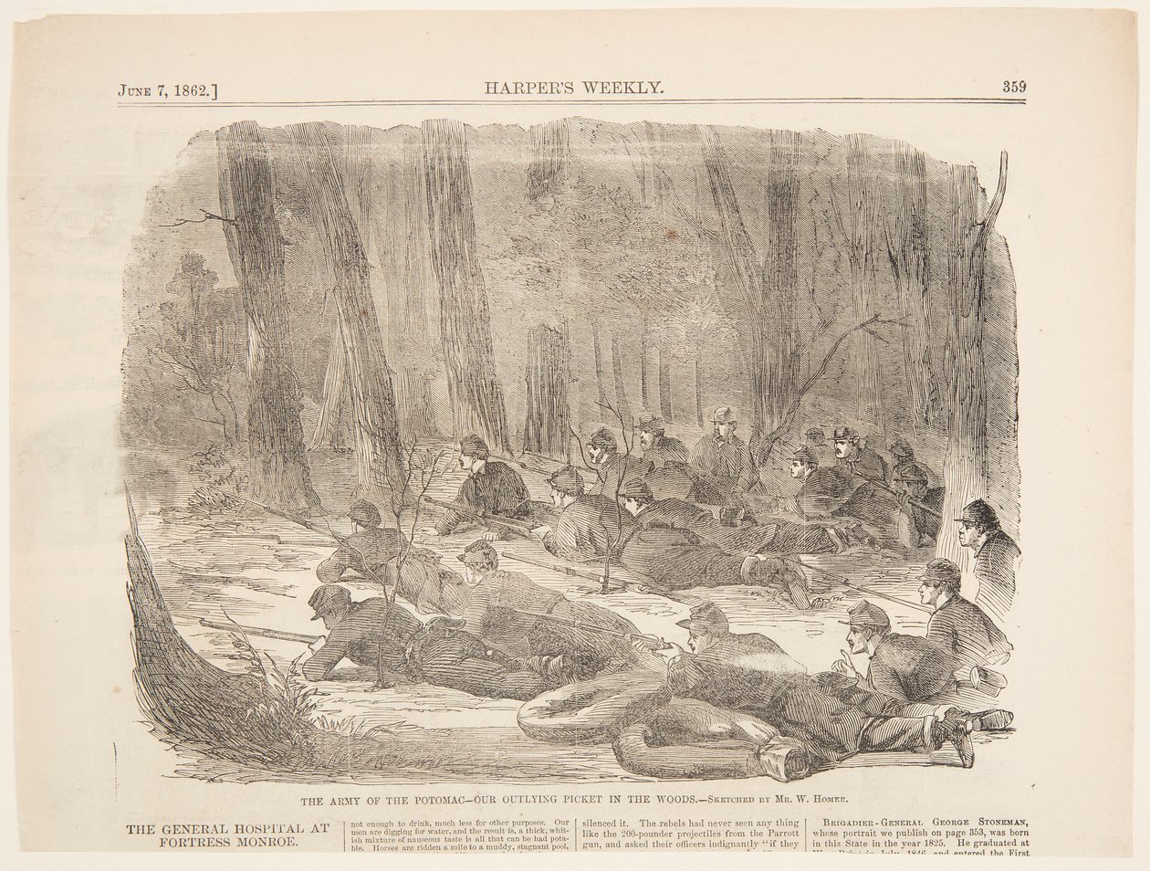 Potomac Ordusu – Ormandaki Uzak Gözcümüz by after Winslow Homer