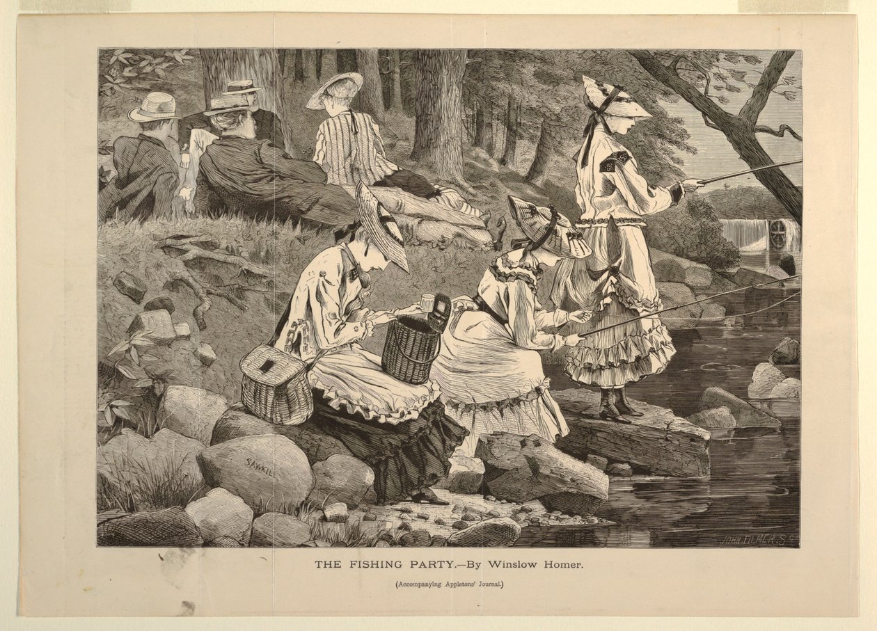 The Fishing Party, Appletons' Journal of Academic, Science and Art, 2 Ekim 1869, Ek by after Winslow Homer