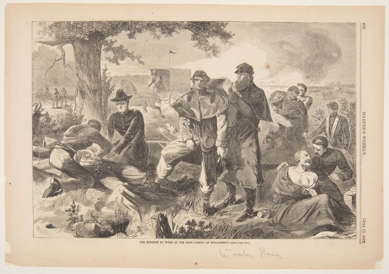 Cerrah Nişan Sırasında Arkada Çalışıyor by Winslow Homer