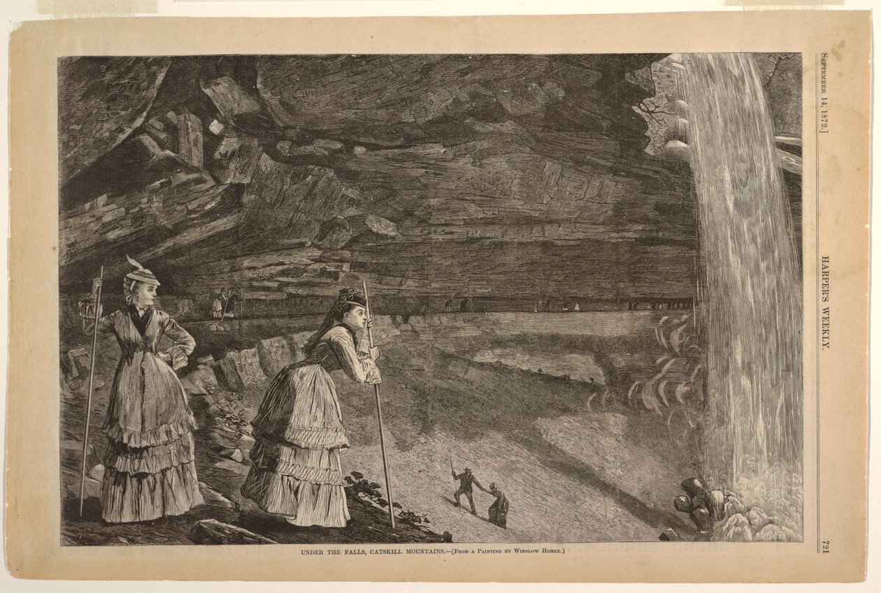 Şelalelerin Altında, Catskill Dağları by after Winslow Homer