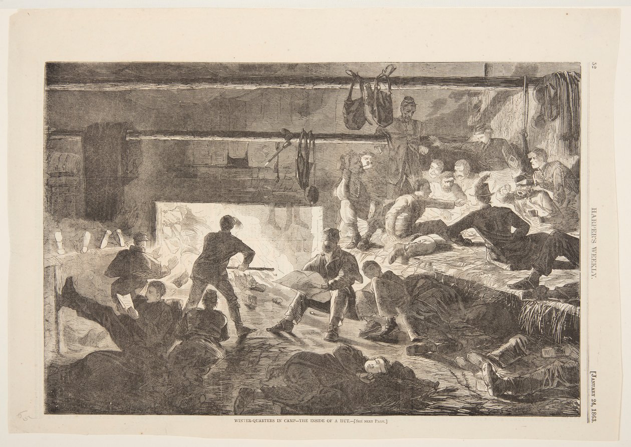 Kampta Kışlık - Bir Kulübenin İçi by after Winslow Homer