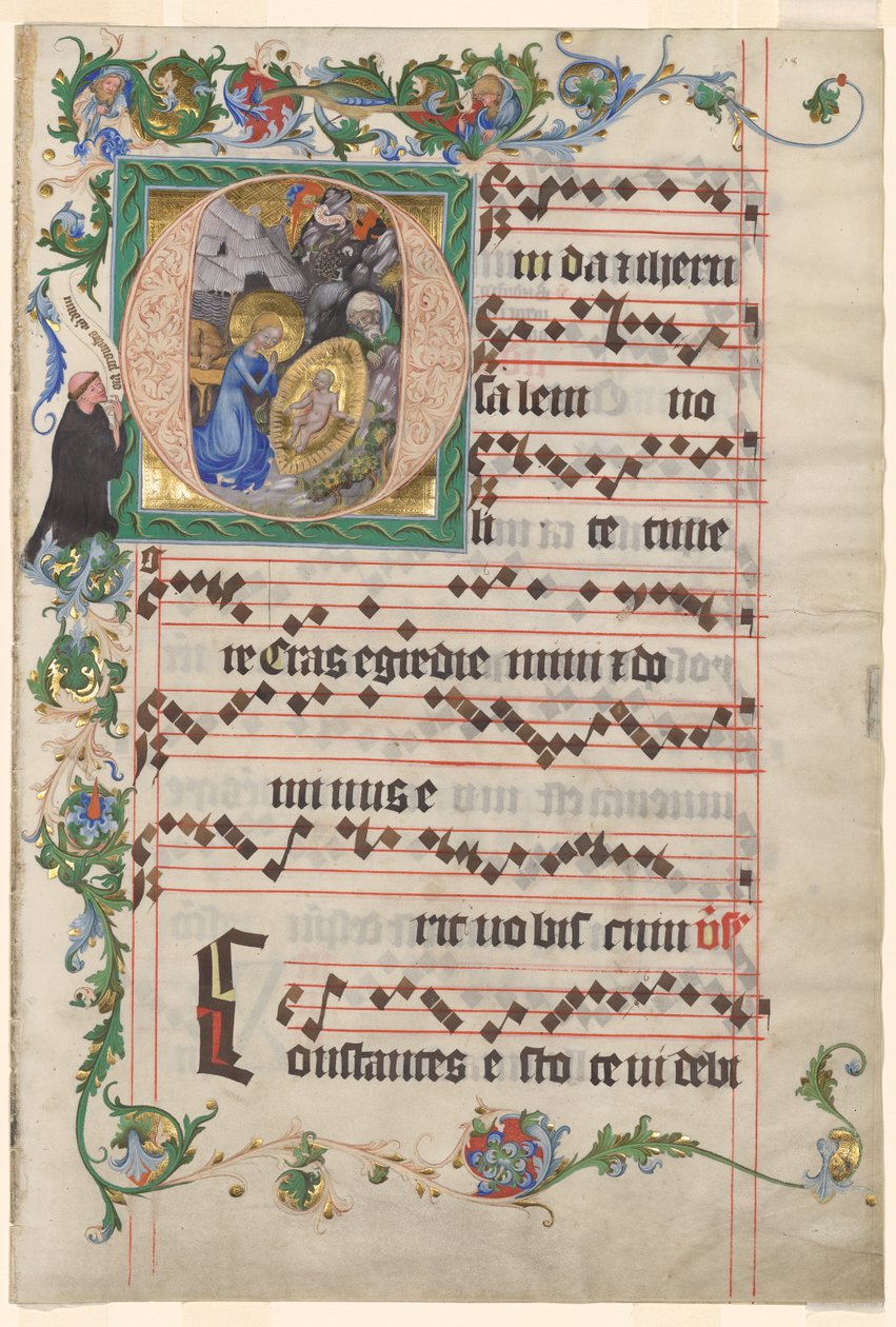 Bir Antiphonary'den Bifolio: Doğuş ile Tarihsel İlk O by after a work attributed to Zhou Wenju