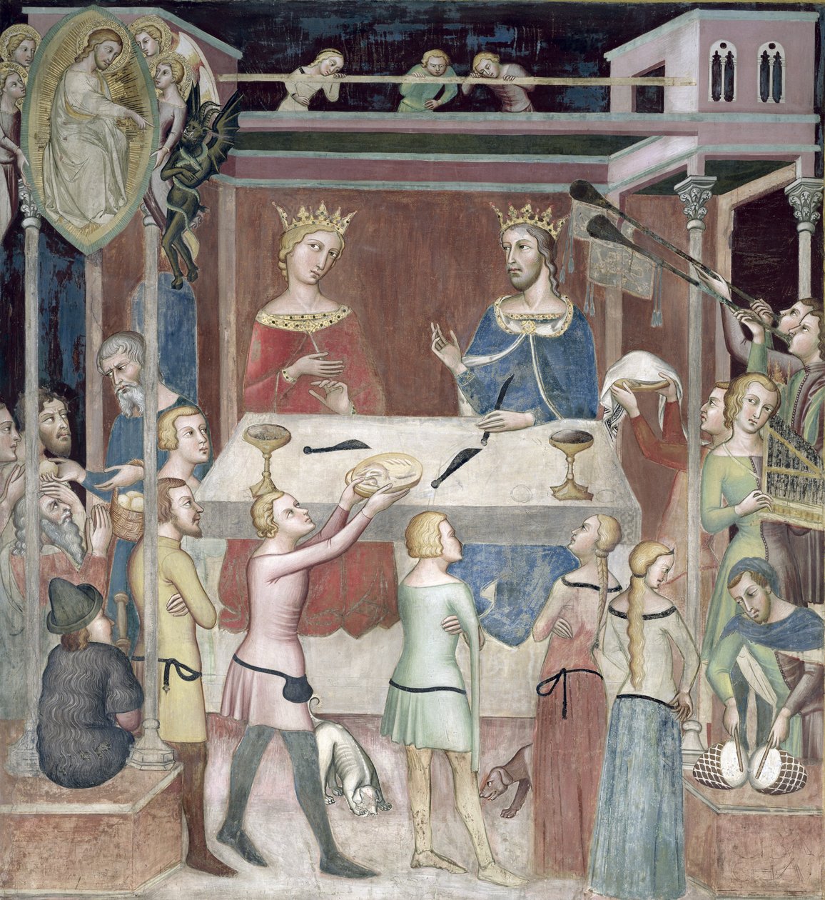 Satan Asking God to Tempt Job, 1356-67  by also Manfredi de Battilori Bartolo di Fredi