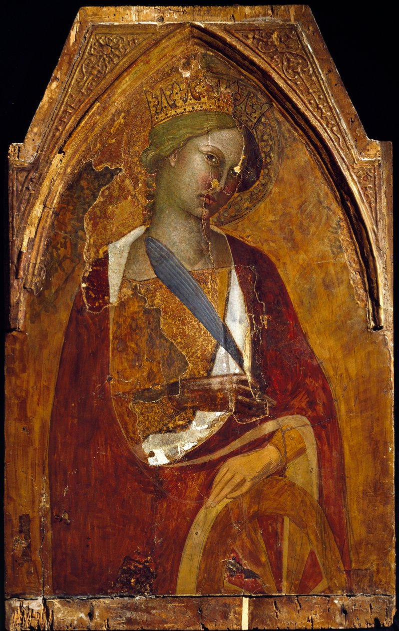 İskenderiyeli Saint Catherine Bartolo di Fredi (yak. 1330-1410) 1390 Dim 83x52,5 cm Assisi, San Francesco Bazilikası Hazine Müzesi. Perkins Koleji by also Manfredi de Battilori Bartolo di Fredi