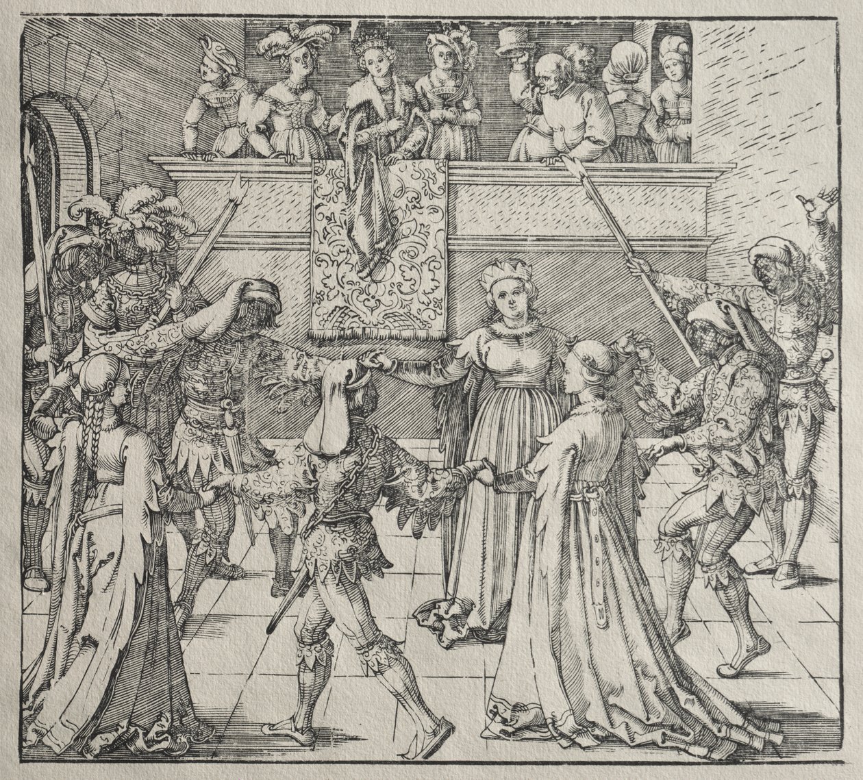 maskeli balo by attributed to Albrecht Dürer