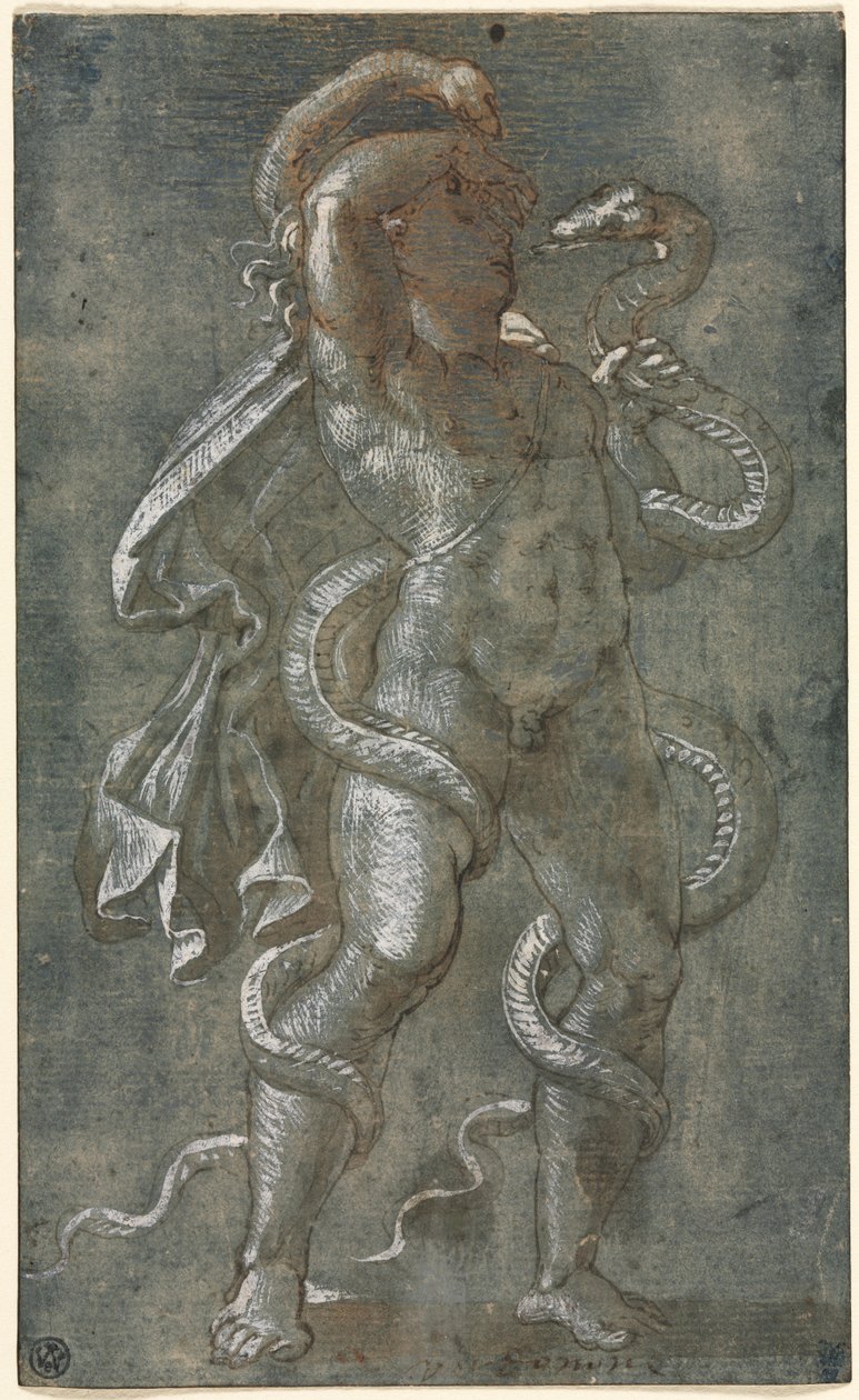 İki Yılanla Sarılmış Adam by attributed to Giovanni Antonio da Pordenone