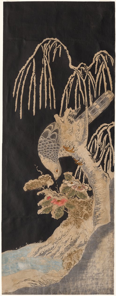 Söğüt üzerinde şahin by attributed to Isoda Koryūsai