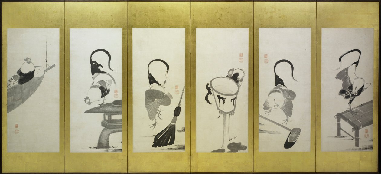 Horozlar ve Tavuklar by attributed to Itō Jakuchū