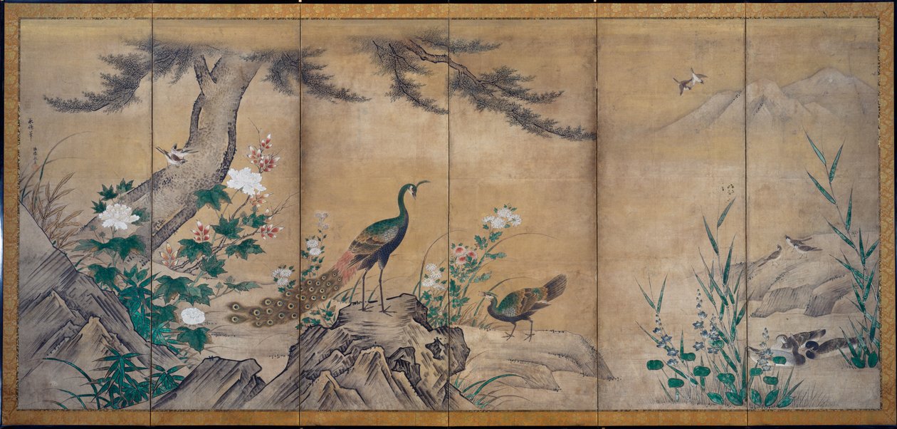 Kuşlar ve Çiçekler by attributed to Kano Mitsunobu
