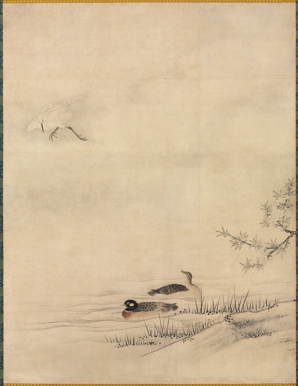 Bahar Manzarasında Çiçekler ve Kuşlar by attributed to Kano Motonobu