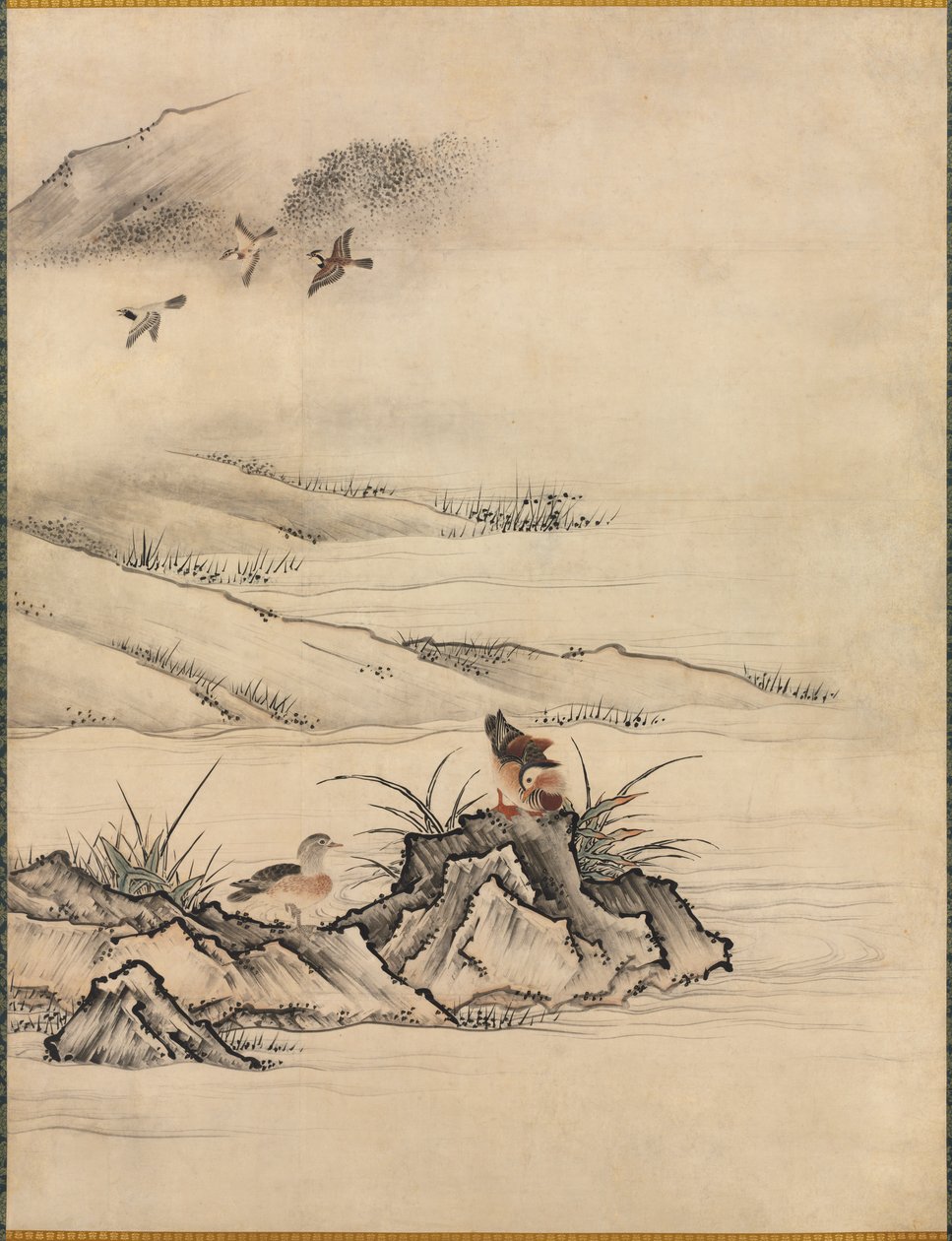 Bahar Manzarasında Çiçekler ve Kuşlar by attributed to Kano Motonobu
