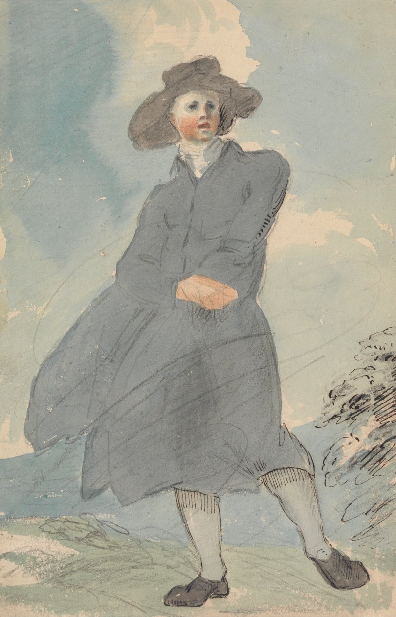 Mavi Pelerinli Adam by attributed to Thomas Barker