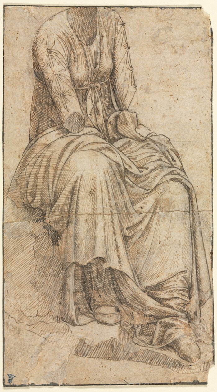 Oturan Bir Kadının Roma Heykeli Kopyası by circle of Domenico Ghirlandaio