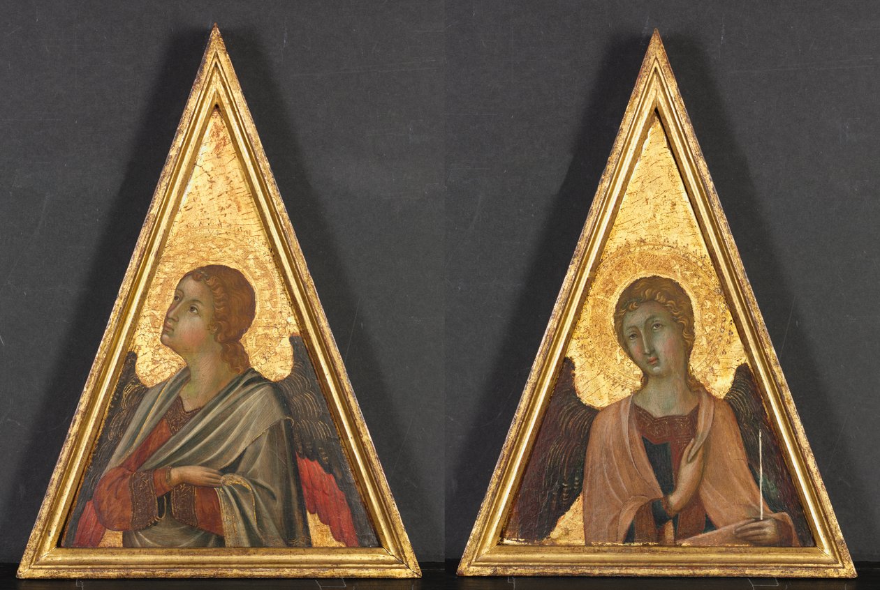 Angel ile Pinnacle (çift) by circle of Niccolò di Segna