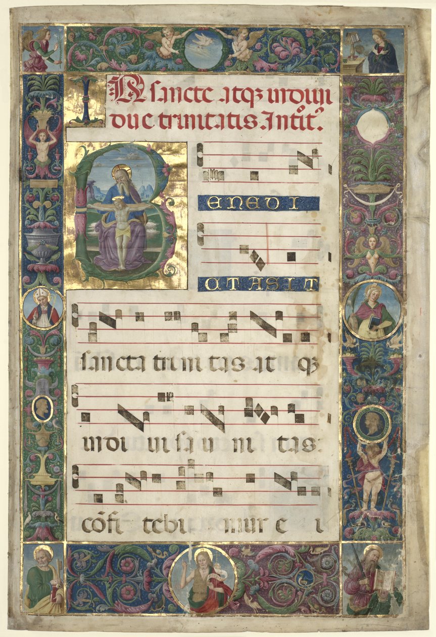 Trinity: İlk B ile Kademeli Bir Yapraktan by circle of Perugino