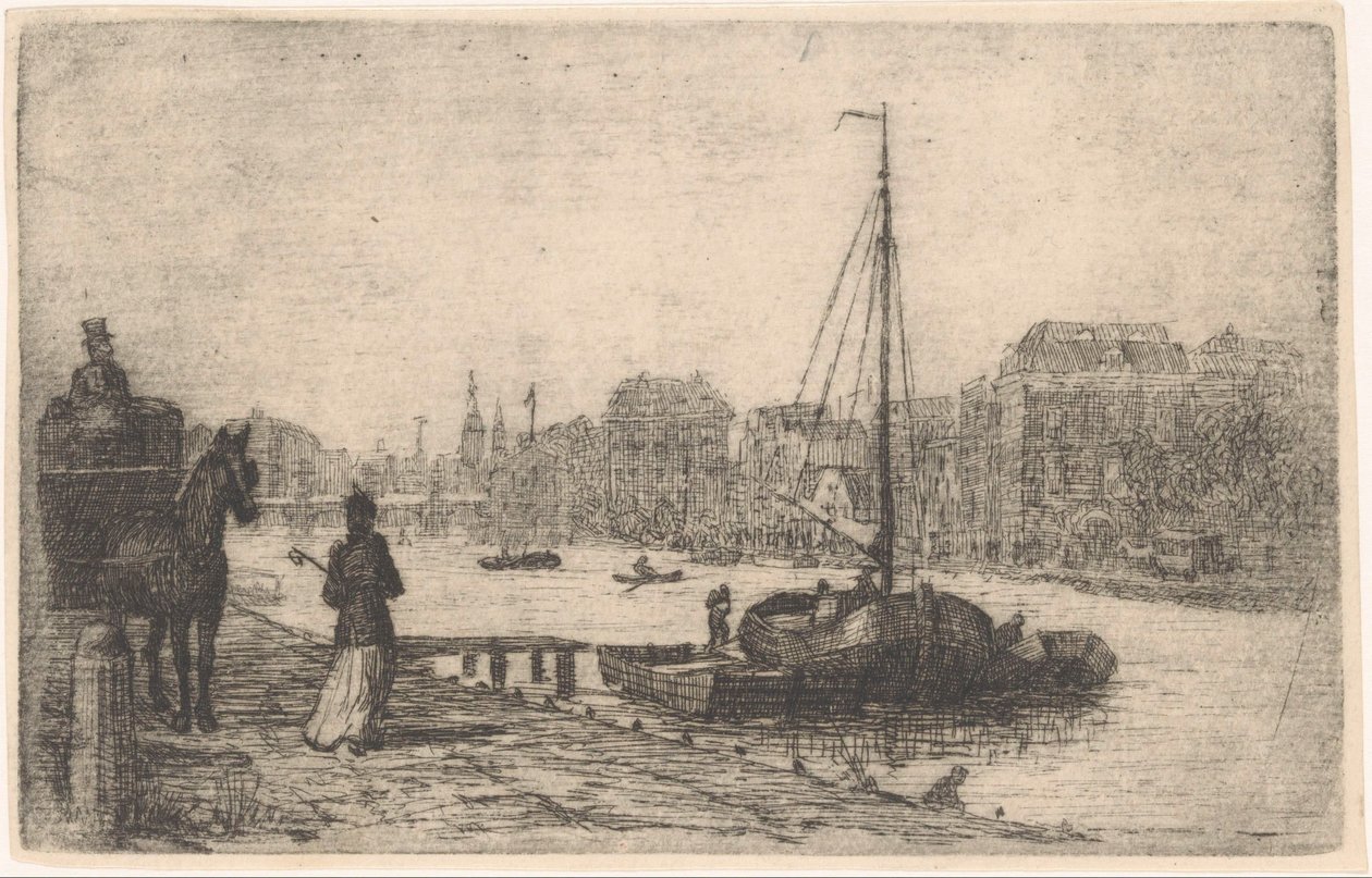 Bir şehirde nehir by de Groot (prentmaker)