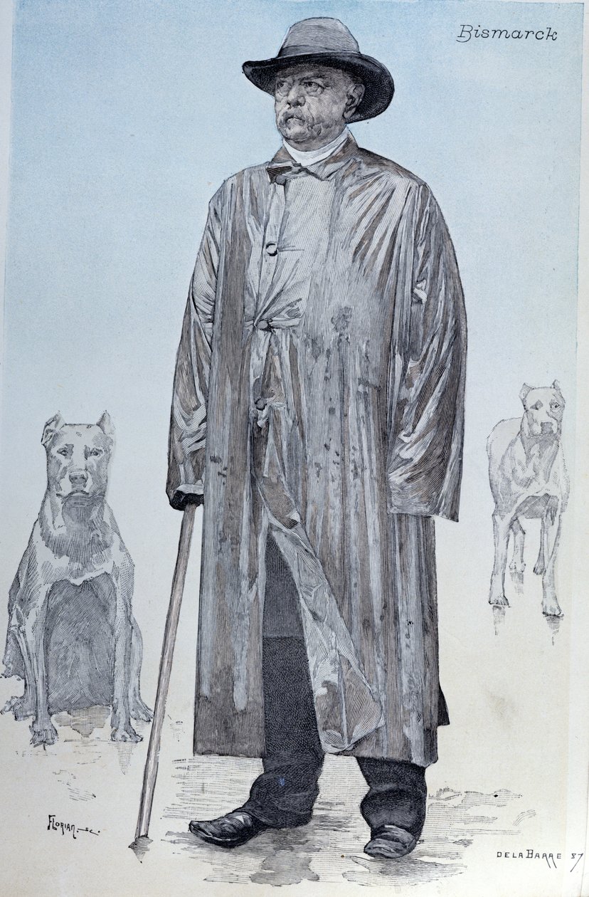 Şansölye Bismarck ve köpekleri, Florian tarafından oyulmuş La Revue Illustree