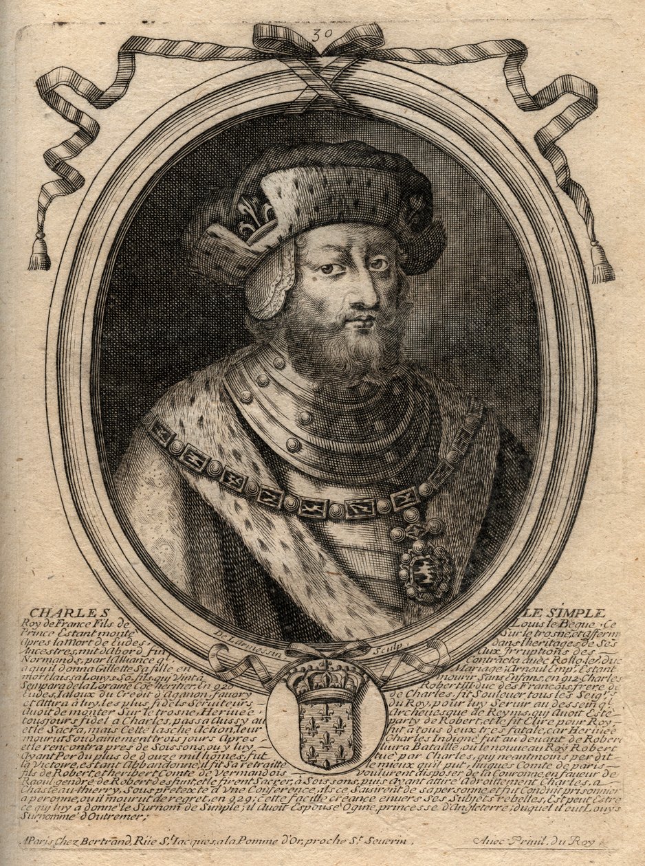 Charles III dit le Simple portresi (879-929) Franks kralı - CHARLES III (879-929) - Charles the Simple - Fransa Kralı, 893-923 - 