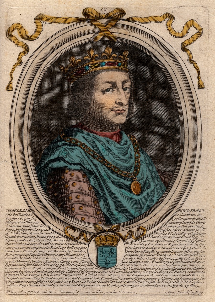 Charles VII (1403-1461) Fransa Kralı Portresi - CHARLES VII (1403-1461) Fransa Kralı by de Larmessin