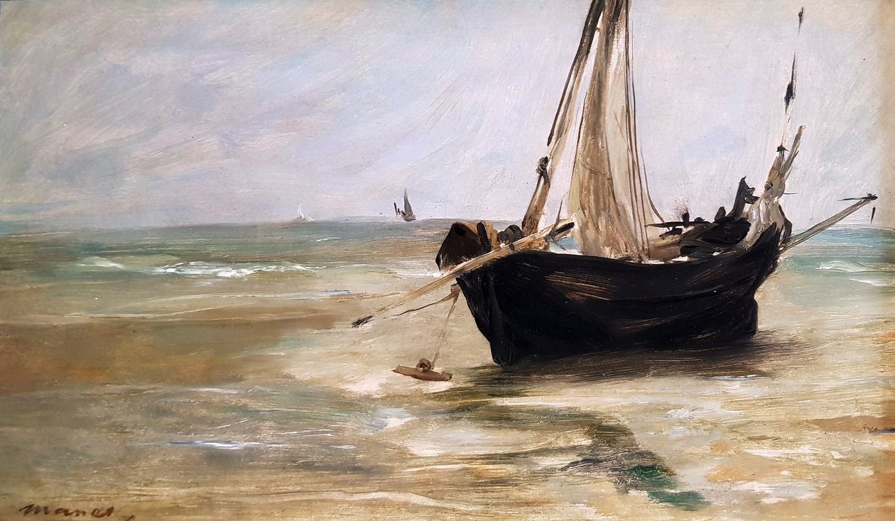 Berck yakınındaki siyah tekne by Édouard Manet