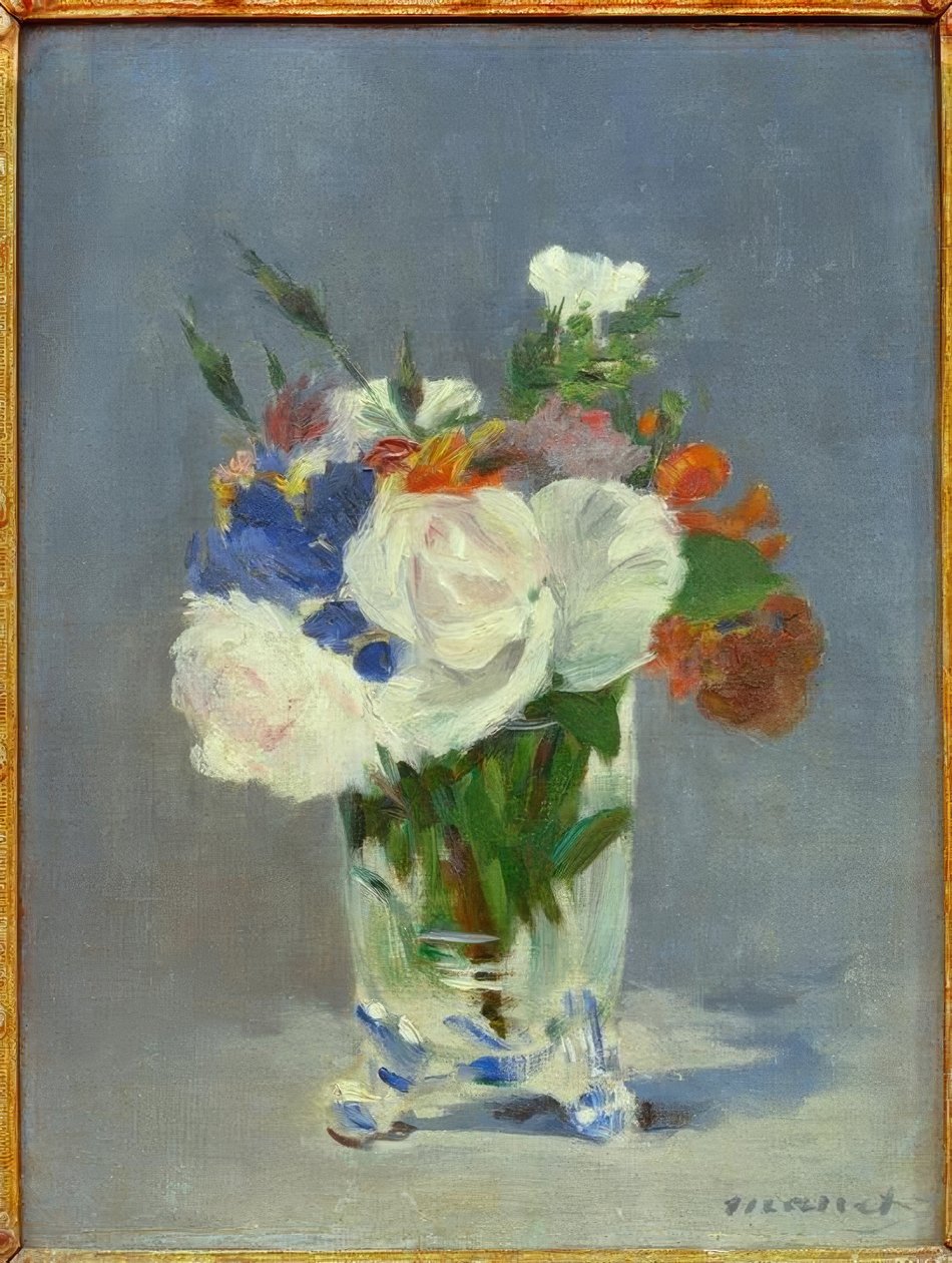 Kristal vazoda çiçekler by Édouard Manet