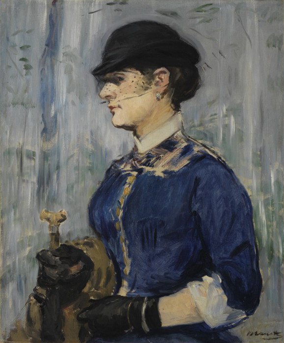 Yuvarlak şapkalı genç kadın by Édouard Manet