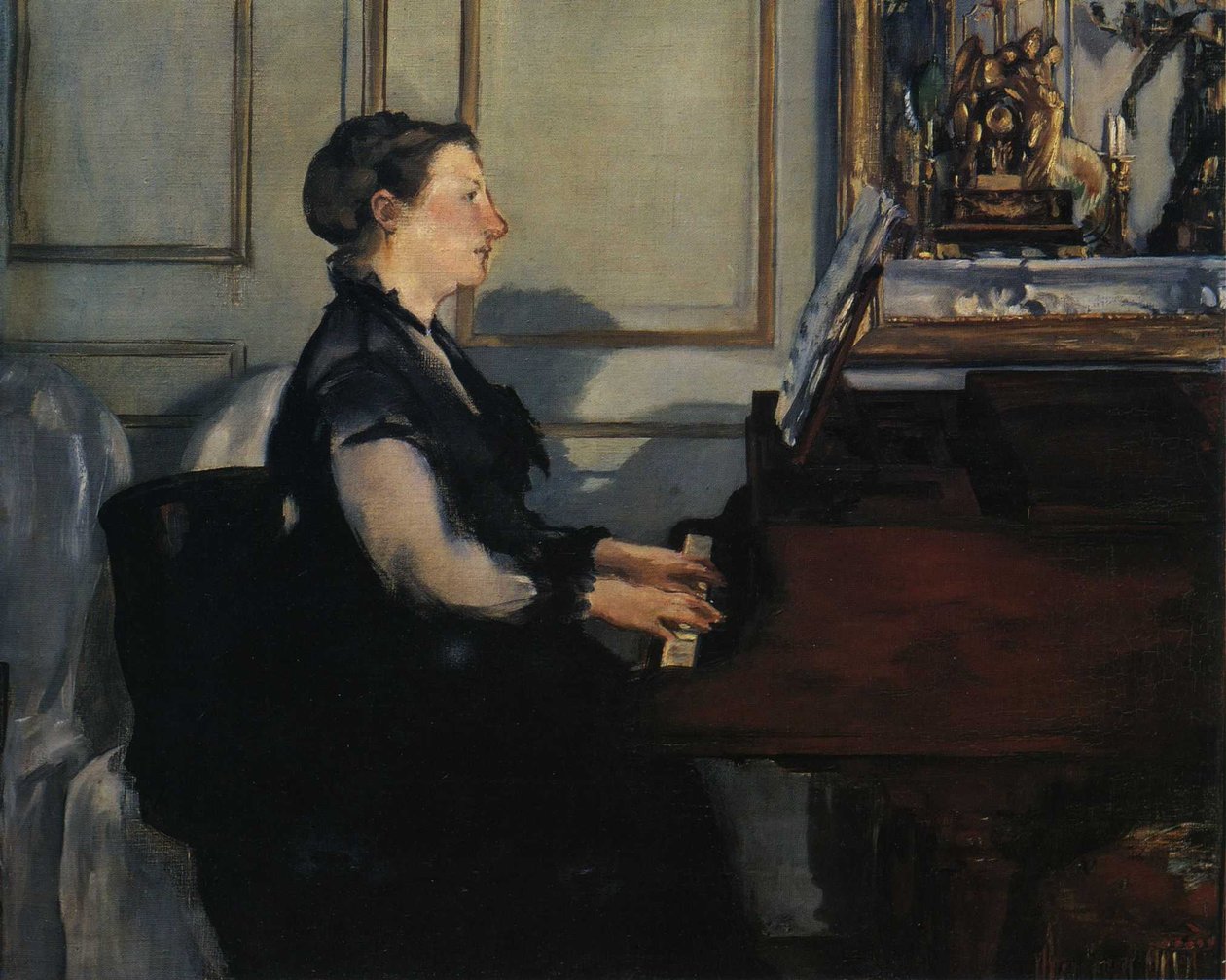 Madam Manet veya Piyano by Édouard Manet