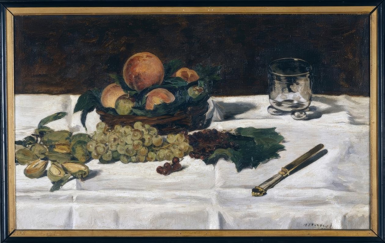 Natürmort: bir masada meyve by Édouard Manet
