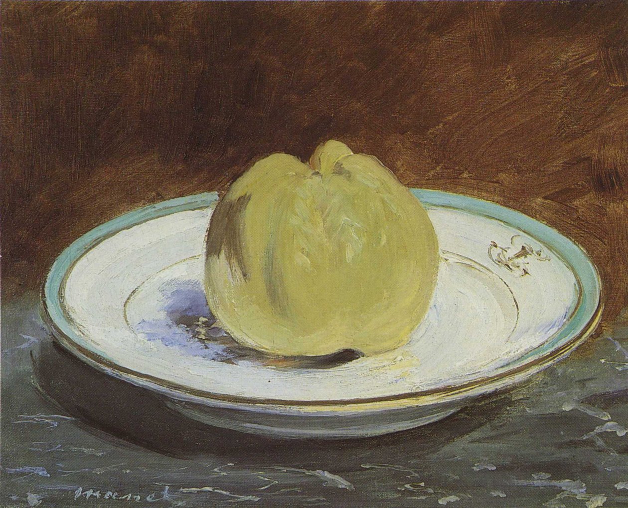 Elma bir tabakta by Édouard Manet