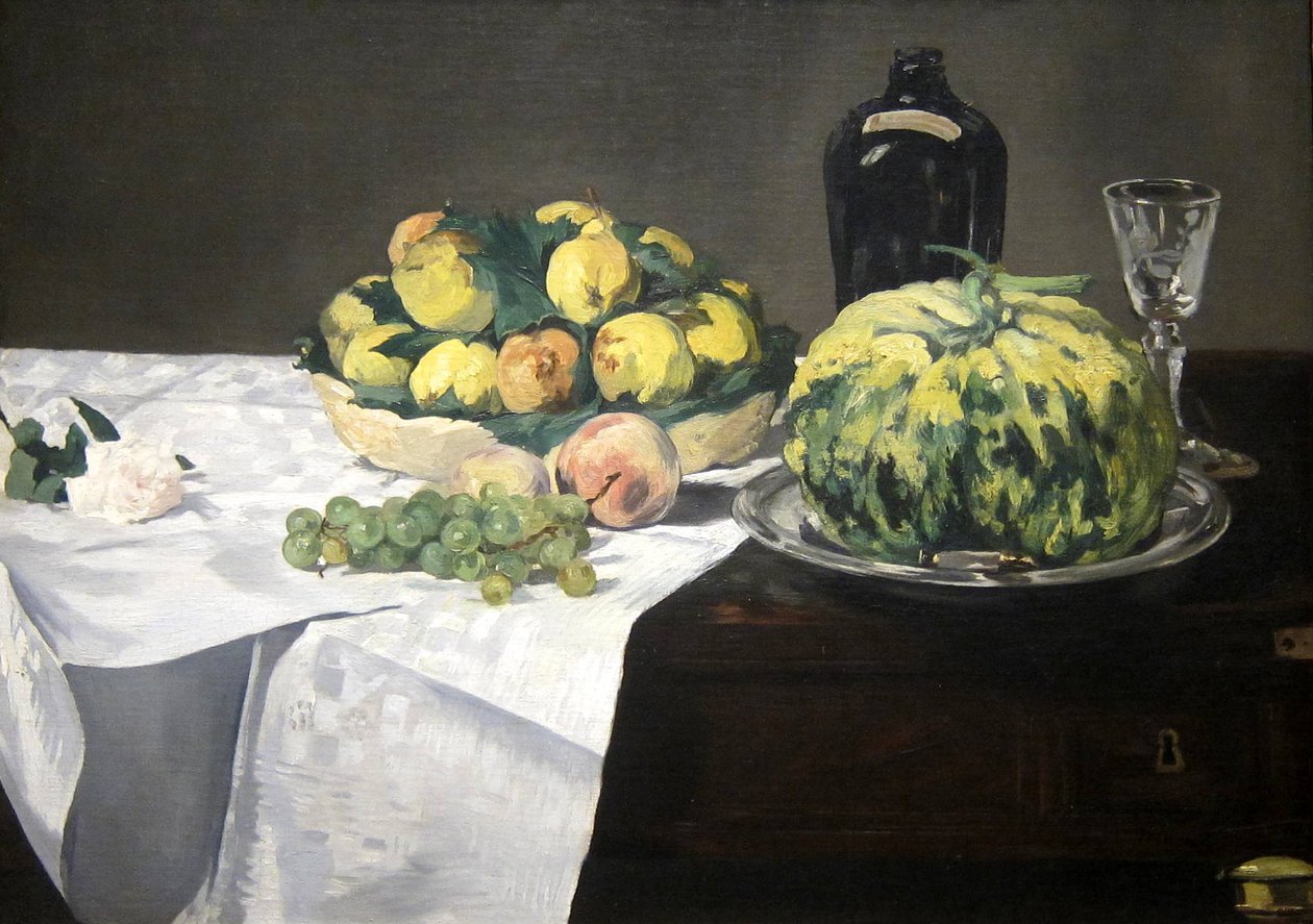 Kavun ve Şeftali ile Natürmort by Édouard Manet