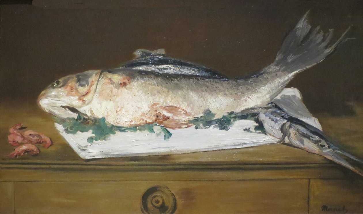Natürmort, Somon, Turna ve Karides by Édouard Manet
