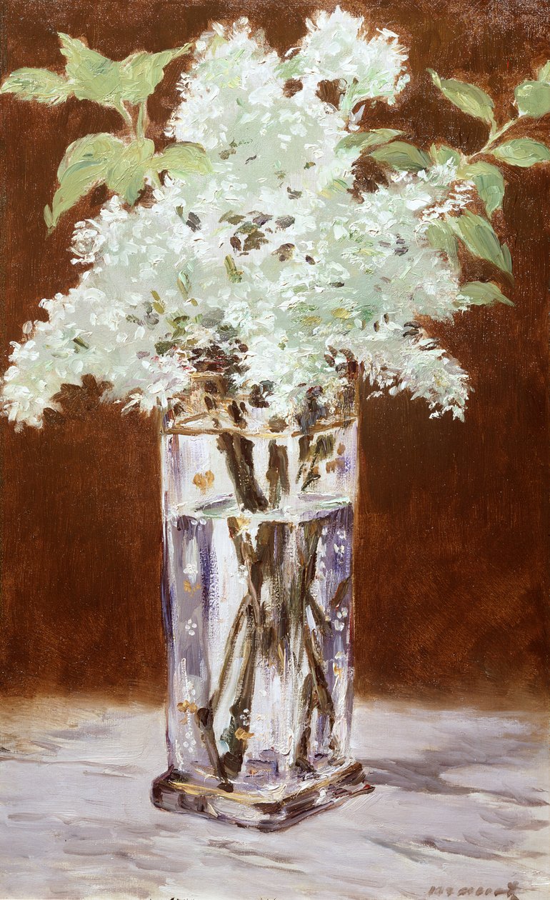 Kristal Vazoda Beyaz Leylak, 1882 by Édouard Manet