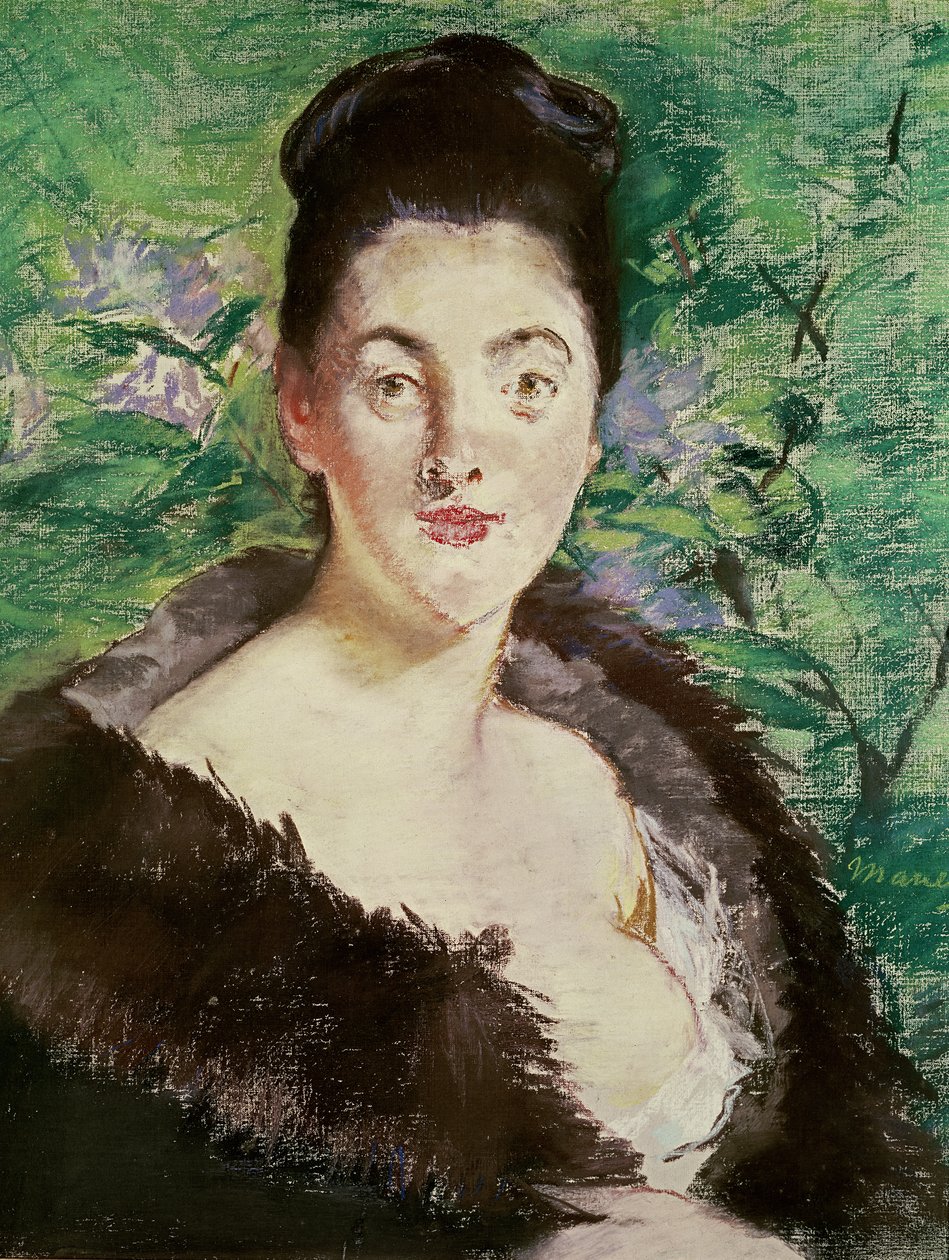 Kürk mantolu kadın (pastel) by Édouard Manet