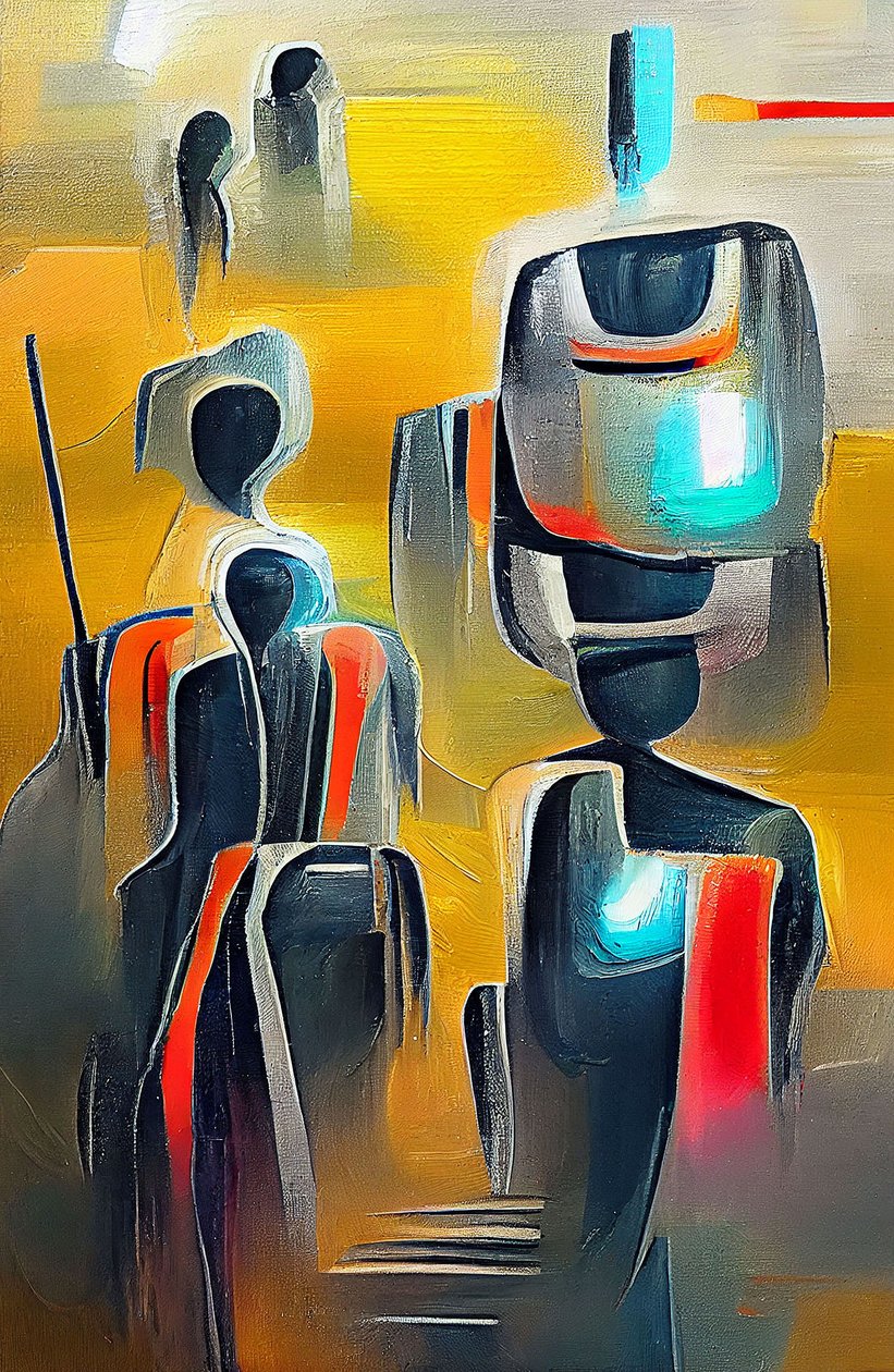 Soyut Siluet Tablosu, Mistik Gölgeler, duvar sanatı baskıları by F. Abderrahim