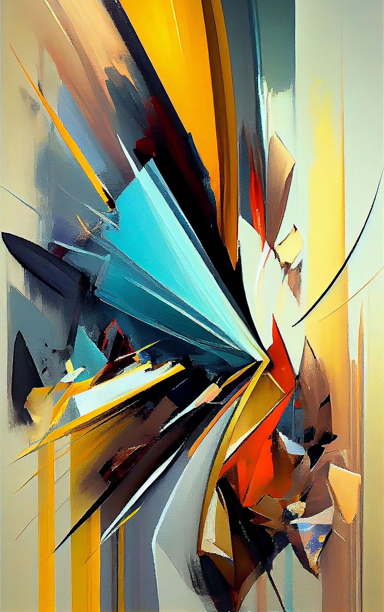 Tuval Üzerine Çok Renkli Soyut Daireler by F. Abderrahim