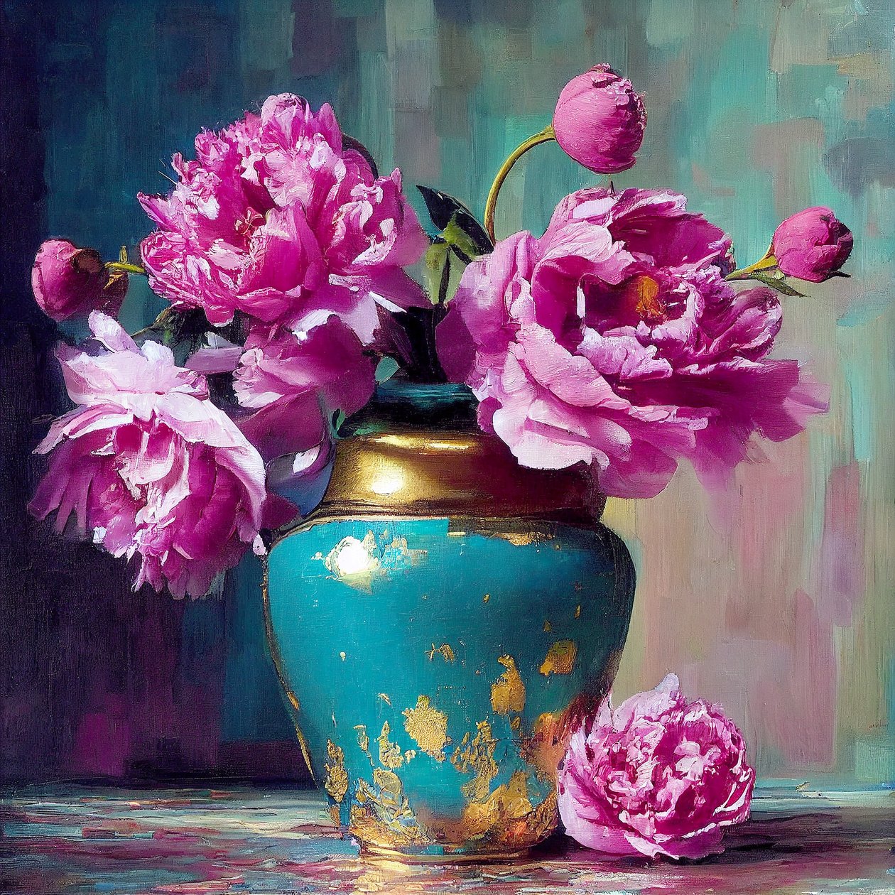 Pembe çiçek tablosu, soyut botanik sanatı, talep üzerine duvar sanatı baskısı by F. Abderrahim