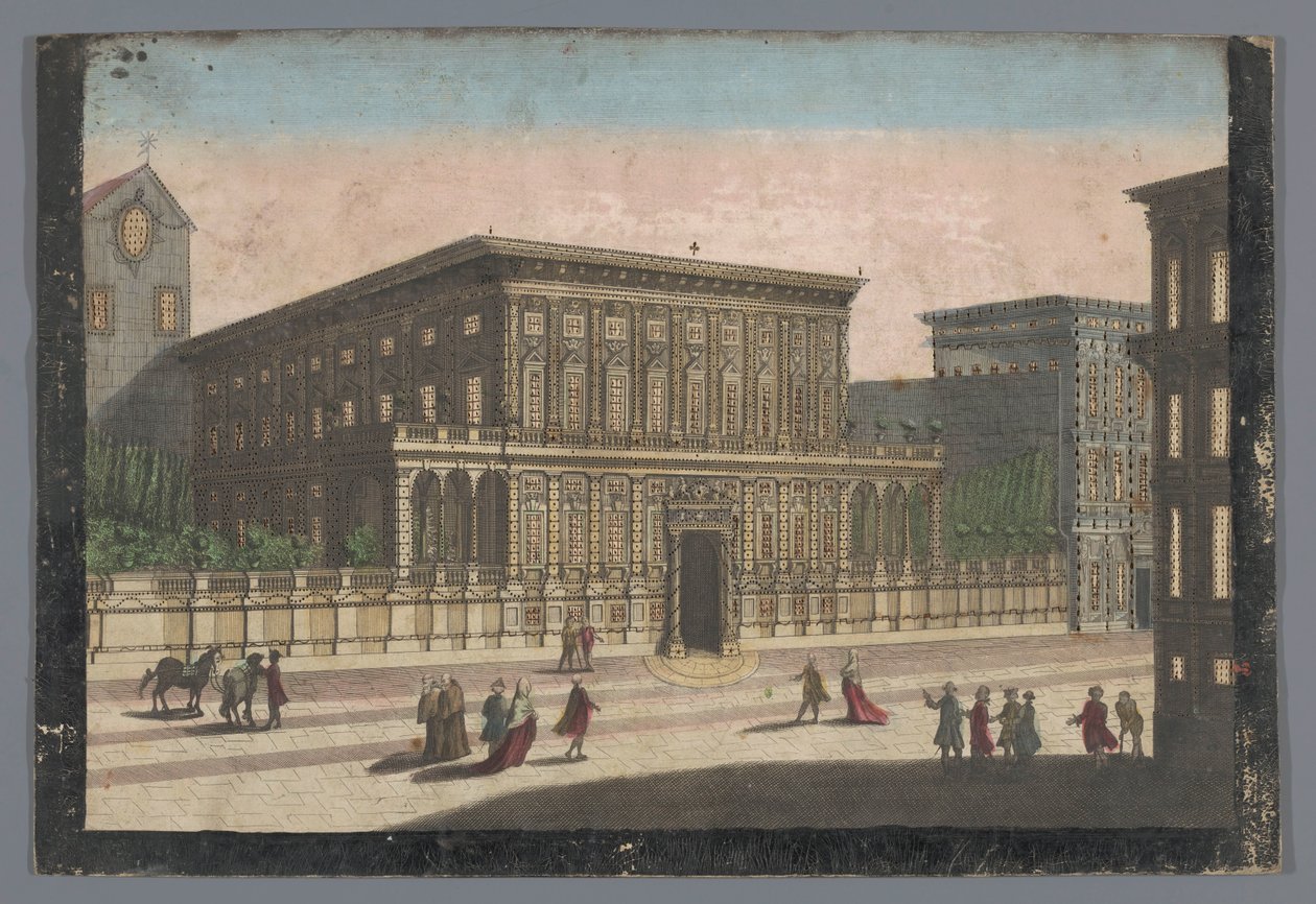 Gezicht op het Palazzo Doria-Tursi te Genua Strada Nuova