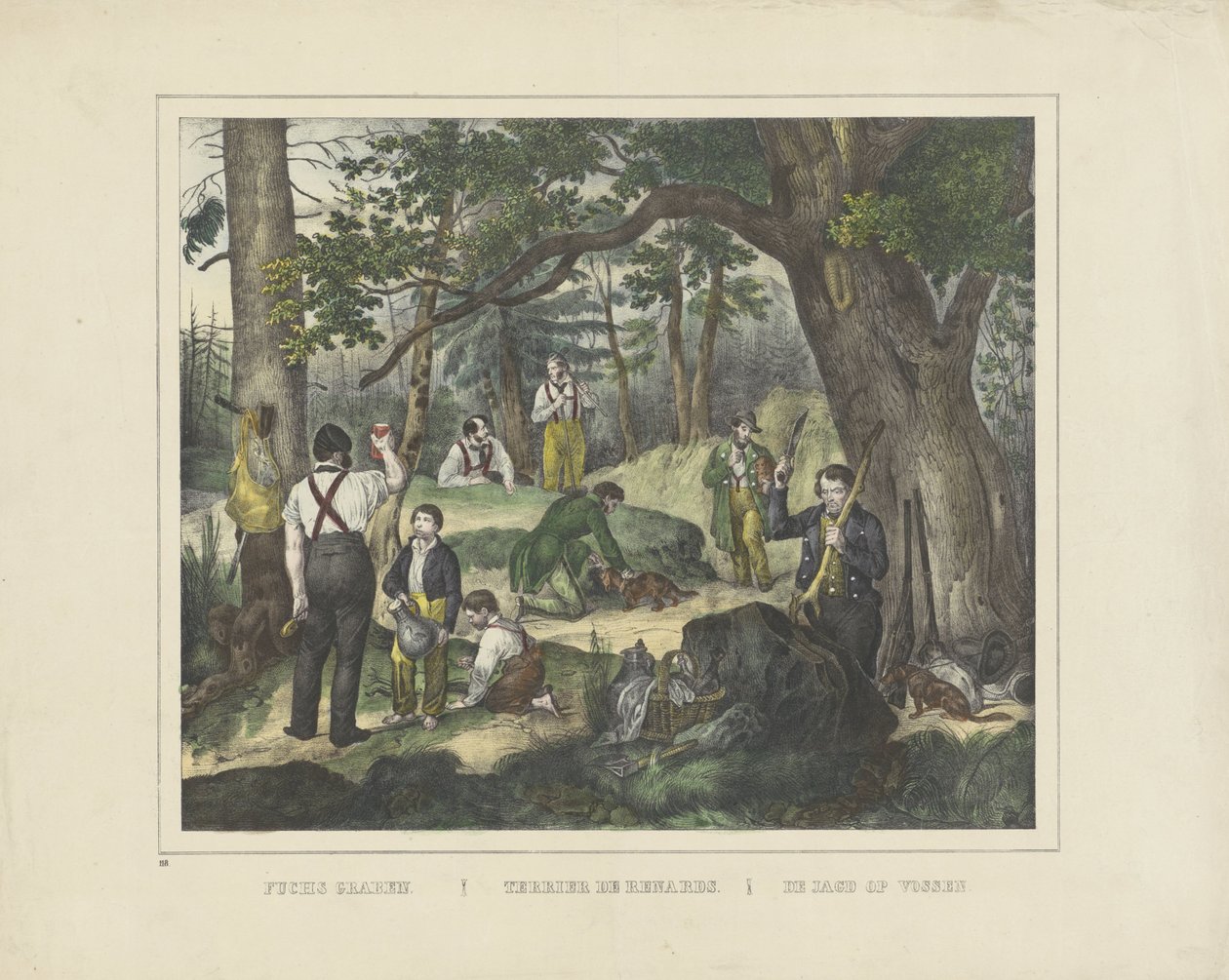 Fuchs kaptı. / Renardları teriyer. / Tilki avı (nesne üzerindeki başlık) by firma Joseph Scholz